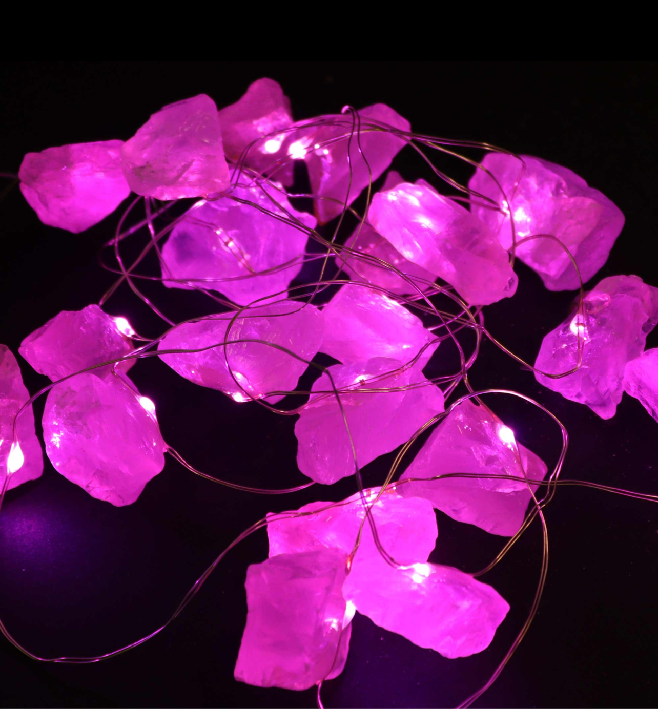 Luces Encantadas con Piedras Preciosas - Cuarzo Rosa (USB)