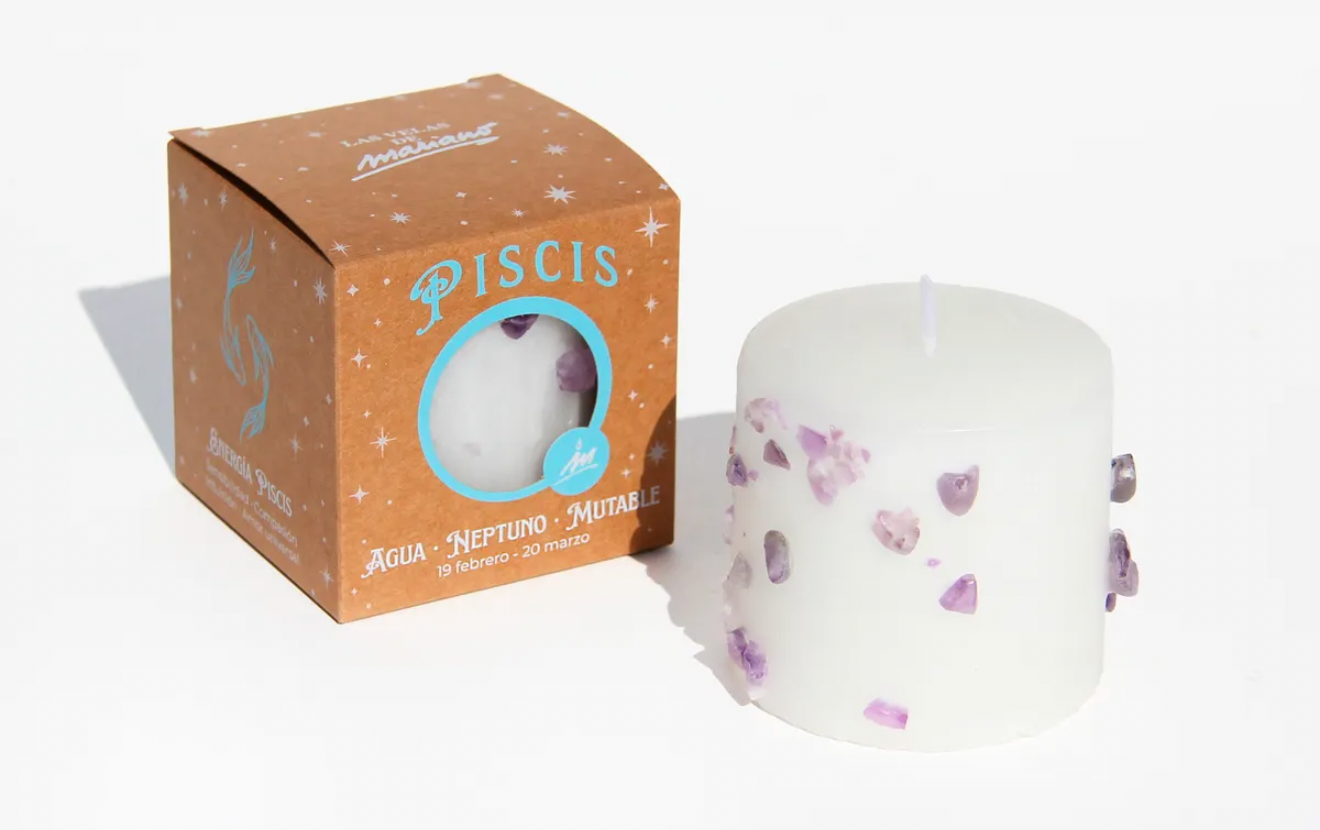 Vela Zodiaco Piscis ♓ – Sensibilidad, Paz y Conexión Espiritual