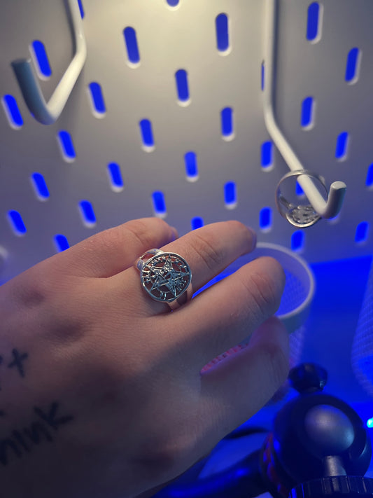 Anillo Tetragramatón en Plata de Ley 925