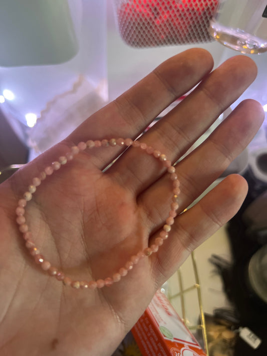 Pulsera de Rodocrosita Facetada 3mm 🌸✨
