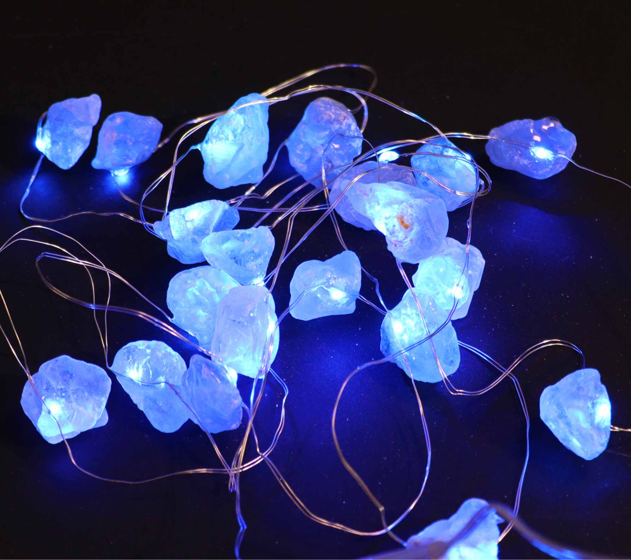 Luces Encantadas con Piedras Preciosas - Celestita (USB)