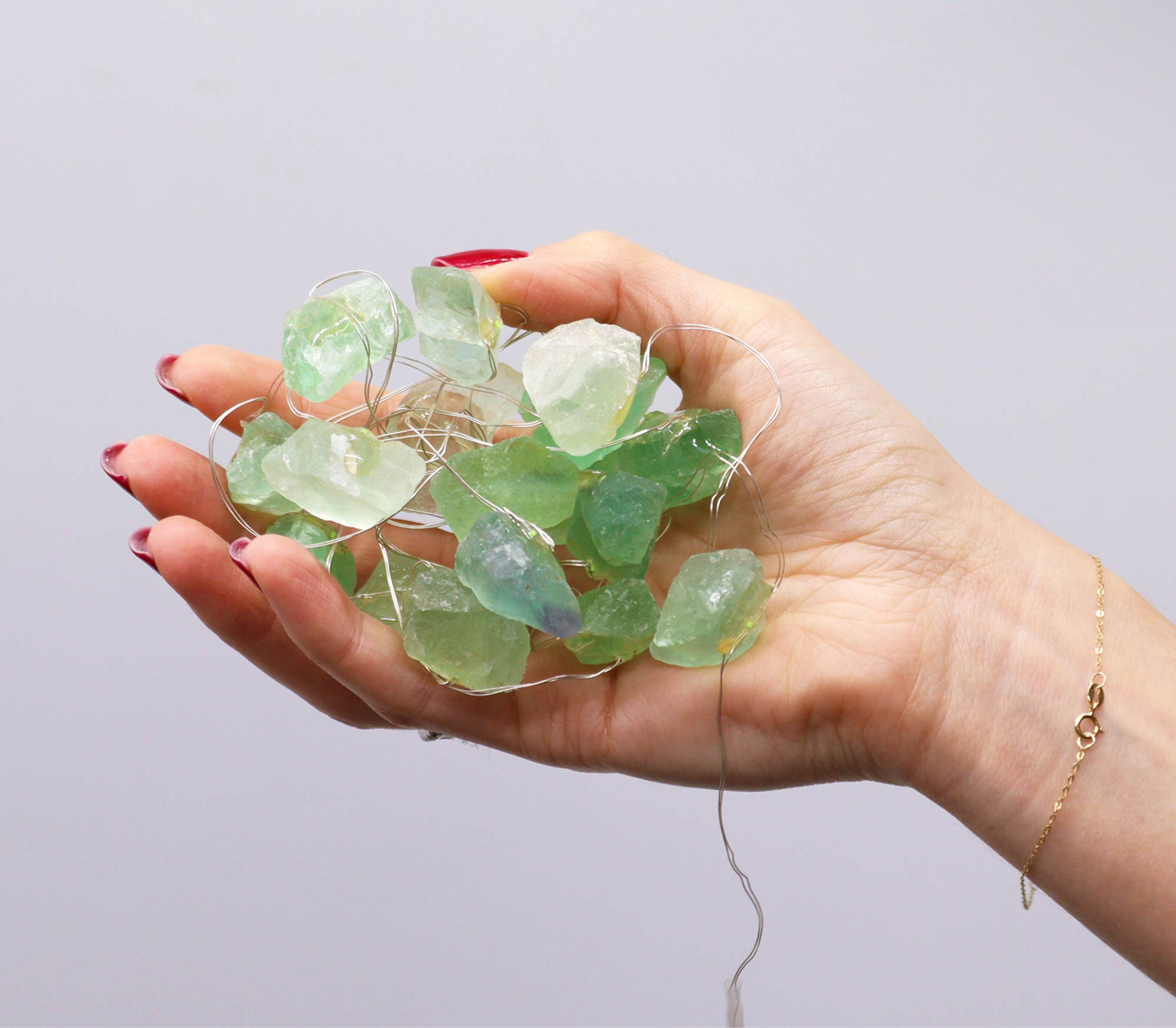 Luces Encantadas con Piedras Preciosas - Jade de Cristal (USB)