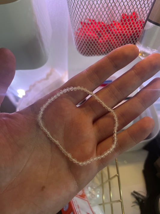 Pulsera de Cuarzo Rosa Facetada 3mm 🌸💎