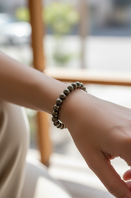 💛 Pulsera de Pirita · Fuerza y Enraizamiento