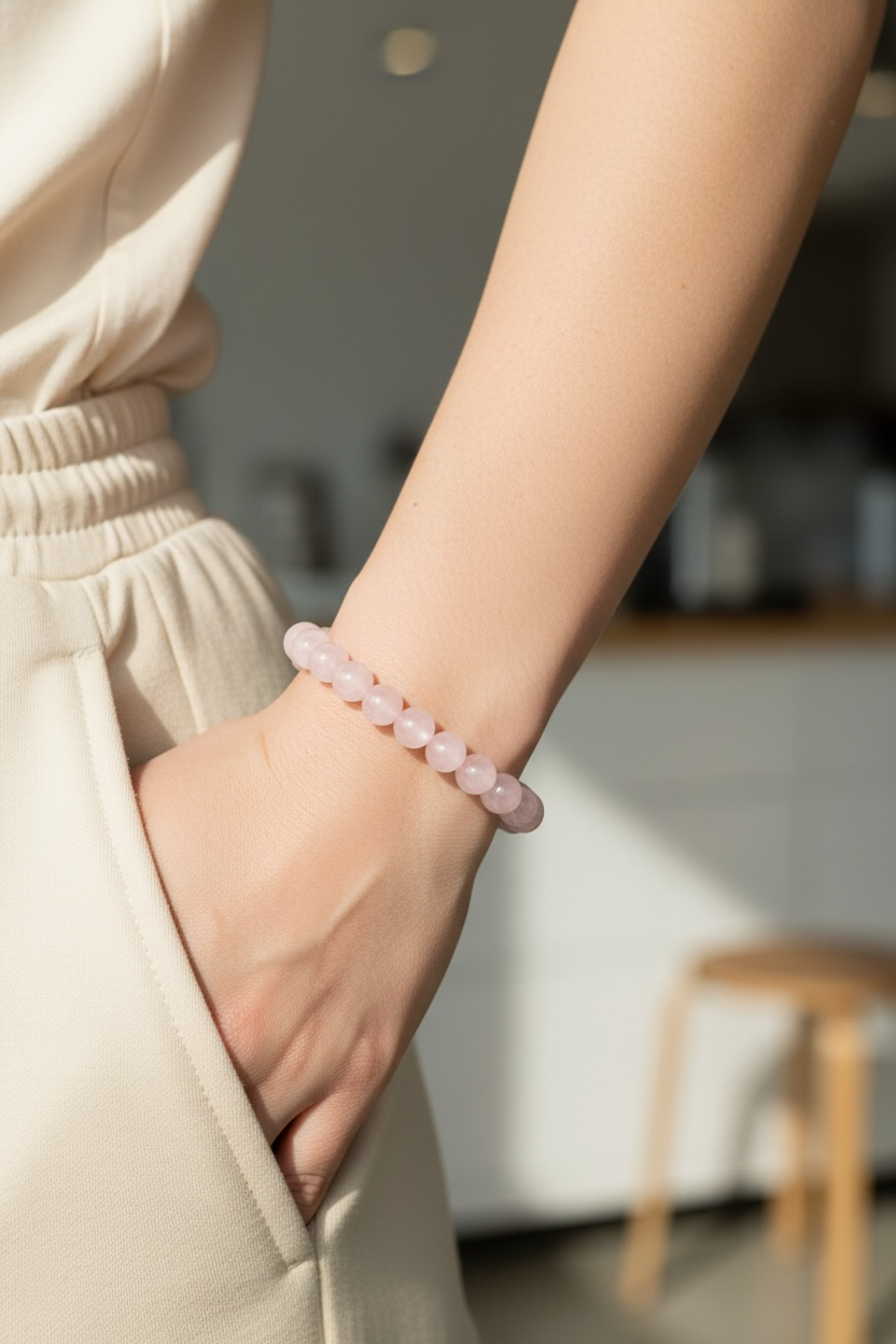 📿 Pulsera de Cuarzo Rosa 8mm 📿