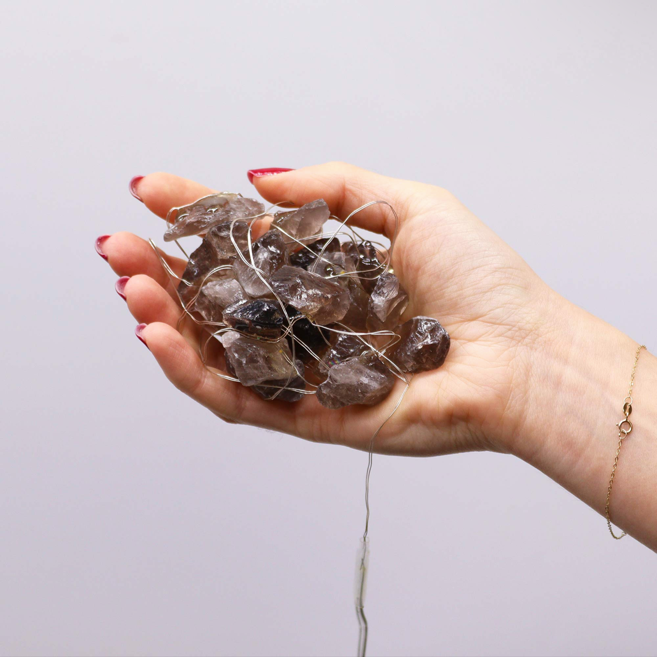 Luces Encantadas con Piedras Preciosas - Citrino Ahumado (USB)