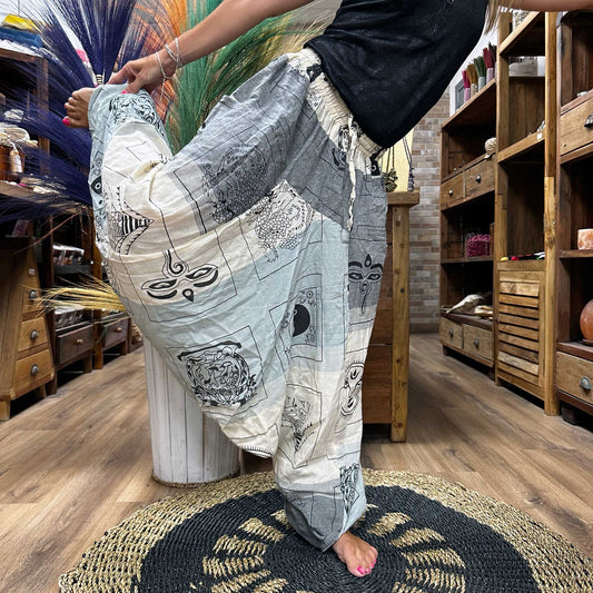 Pantalones para Yoga y Festivales - Estampado Aladino del Himalaya