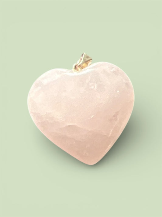 ❤️ Colgante Corazón de Cuarzo Rosa ❤️