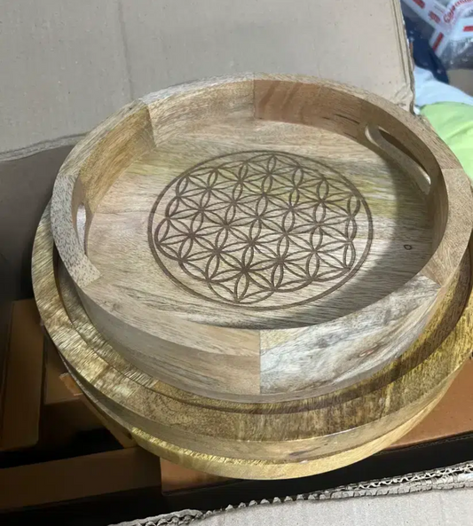 Bandeja de Consagración con Asas 25 cm – Flor de la Vida