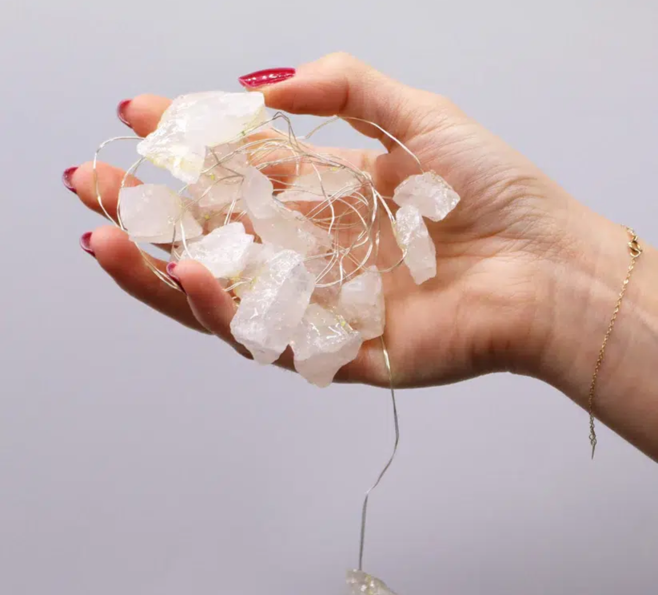 Luces Encantadas con Piedras Preciosas - Cuarzo de Roca (USB)