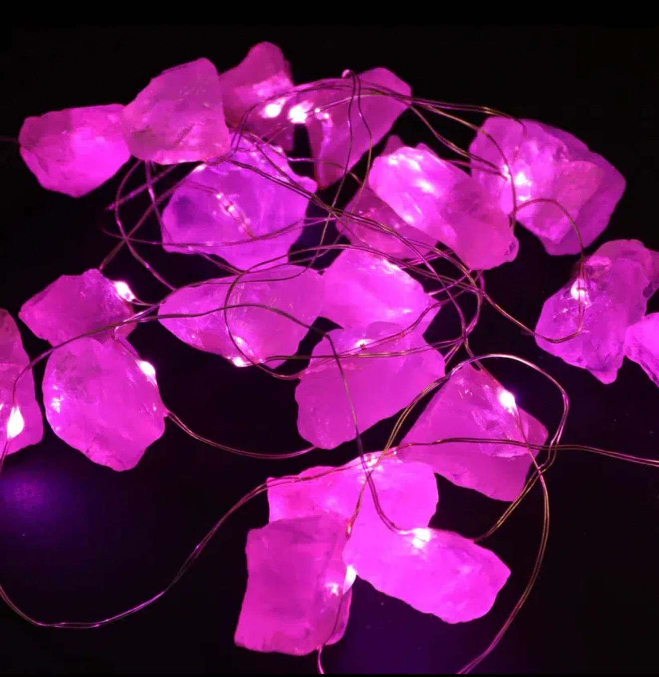 Luces Encantadas con Piedras Preciosas - Cuarzo Rosa (USB)