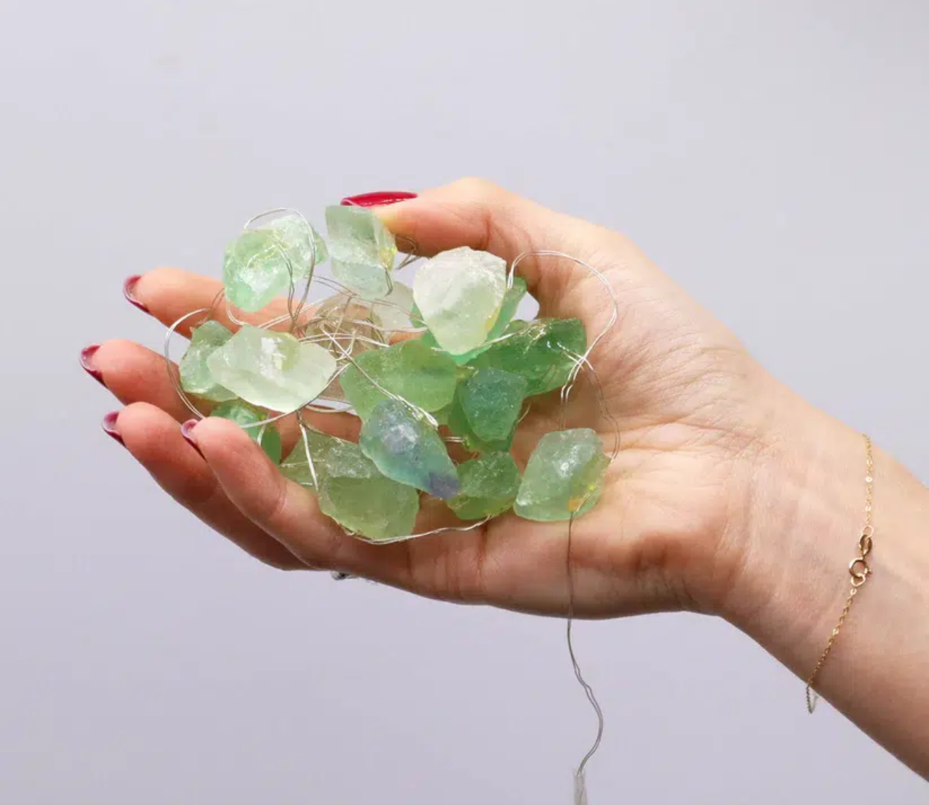 Luces Encantadas con Piedras Preciosas - Jade de Cristal (USB)