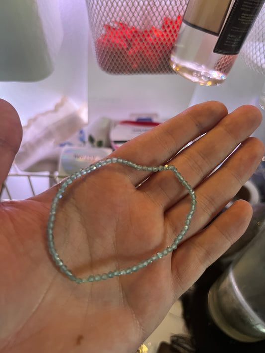 Pulsera de Apatito Claro Facetada 3mm 🌟💙